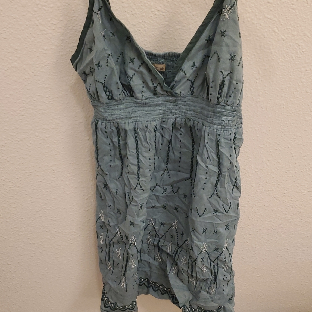 American Rag Blue Embroidered Dress